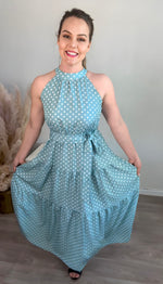 Dashing Dots Maxi Dress in Turquoise